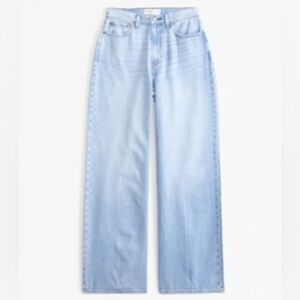 Abercrombie Curve Love Light Blue Wide-Leg Women's Jeans